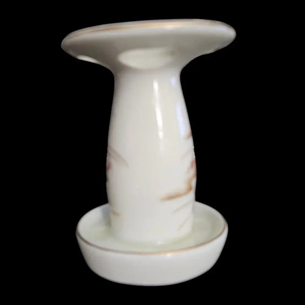 Vintage Shibata Japan 3 Pc Porcelain Bathroom Vanity Set Floral Bird